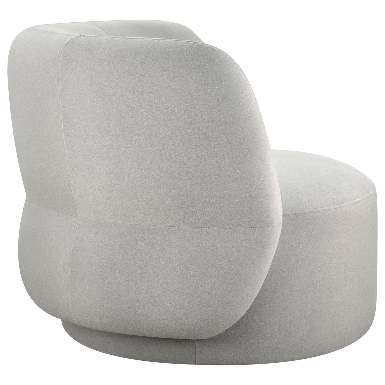Swivel Barrel Chair, Vesper Dove Velvet