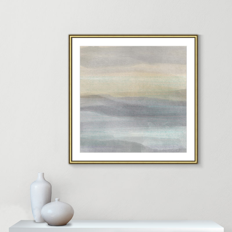 «Peridan Concept of Life» par Sally Swatland - peinture encadrée, L 33,25 po x H 33,25 po, Doré