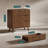  31.5''W Large Walnut Fluted Nightstand Set of 2, 3 Drawer Night Stand Bedside Table, Wood Bedroom Nightstand , 29.35'' H X 31.5'' W X 15.75'' D-1629877936-1629603862