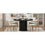 Table de salle à manger de 47 po pour 4 à 6 personnes, table de cuisine avec tablette de rangement à 2 couches et tiroir, table de salle à manger de style campagnard circulaire pour la salle à manger, la cuisine, le salon, noir (table seulement)-2032145946