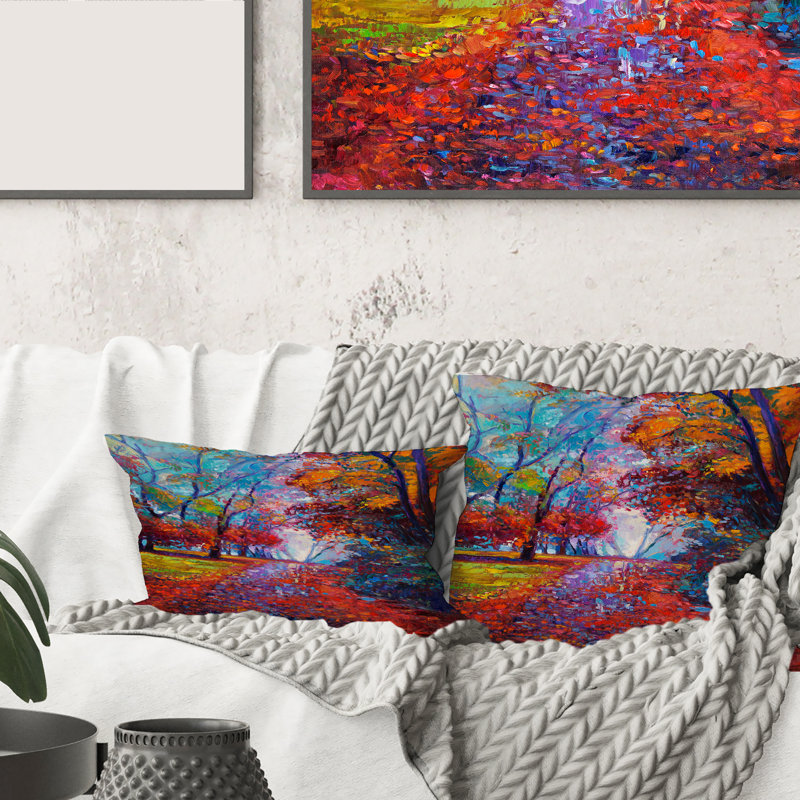 Housse et insert de coussin carré Little Road Through Landscape, 18" x 18"