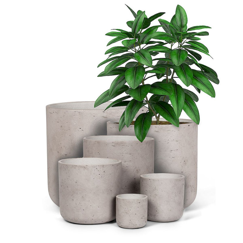Pot à fleurs Corniche, gris, H 18 po x l 18 po x P 17 po