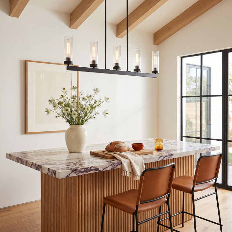 Dominique 5 - Light Iron Graphite Kitchen Island Pendant