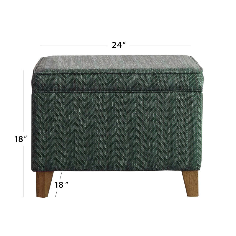 Murwah Storage Ottoman, Green Acrylic