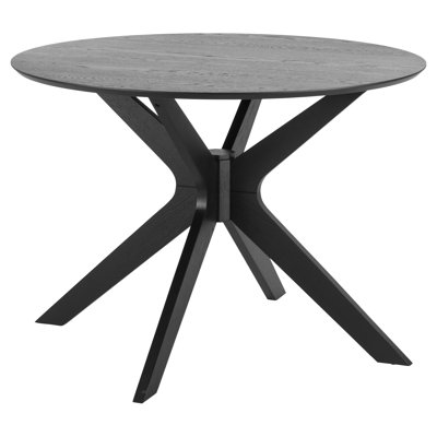 Trosper Oak Round Solid Wood Base Dining Table