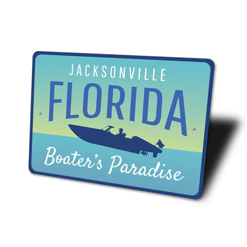Plaque en aluminium Jacksonville Florida, H 12 po x l 18 po x P 0,06 po