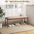 1 Pcs 45" Farmhouse Backless Bench With Rubber Wood Legs & Fabric Padded Seat