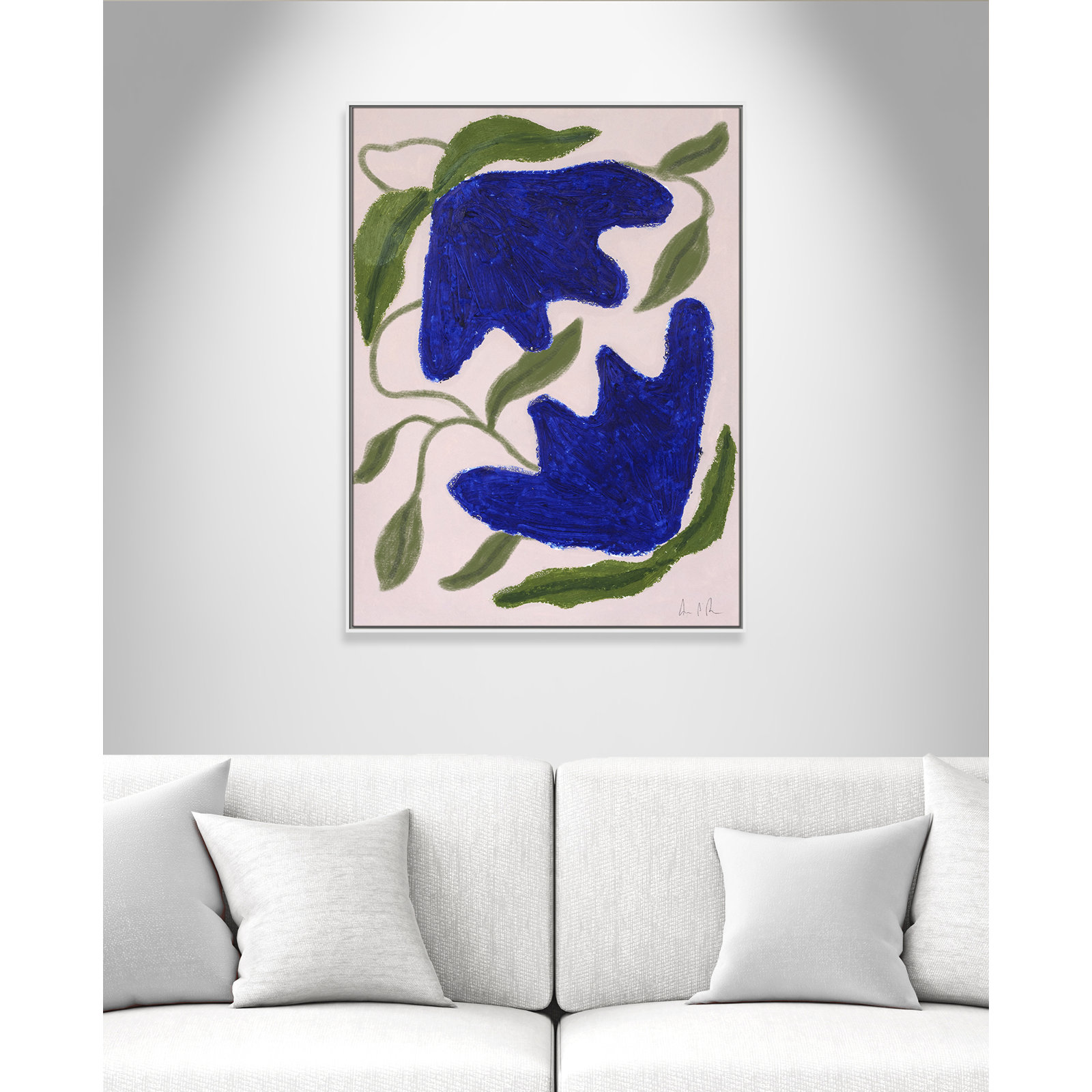 Blue Anemones No. 02 Print by Camilla Bergqvist, 49.5" H x 37.5" W, White