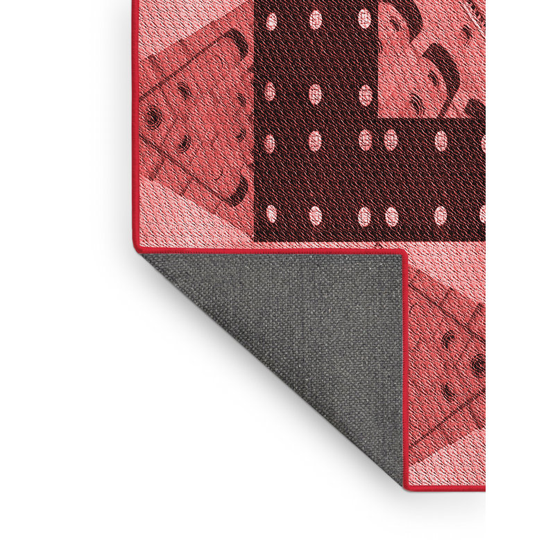 Tapis en laine pêche/brun, Rectangle 2 pi x 4 pi
