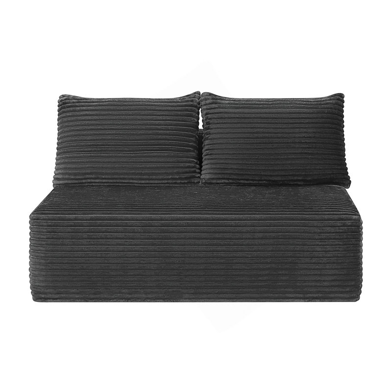 Canapé modulable 2 places de 147 cm (58 po) avec rembourrage à ressorts et méridienne réversible