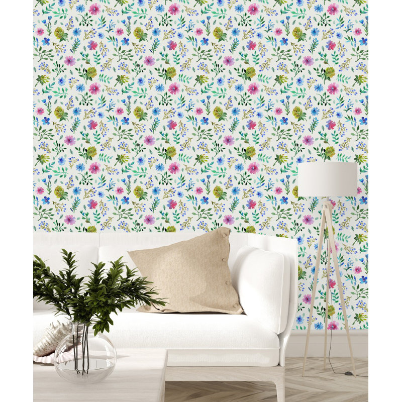 Red Barrel Studio Holly-Jo Peel & Stick Floral Wallpaper - Wayfair Canada