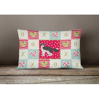 Caroline's Treasures La Perm #1 Cat Love Outdoor Rectangular Cushion With Filling