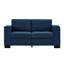 Accoudoirs carrés de 67,7 po de style moderne bleu avec porte-gobelet et rangement, sièges à ressorts hélicoïdaux pour le salon, coussins de poche confortables, structure en bois massif