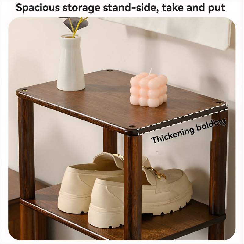 Simple And Modern Bamboo Multi Layer Shoe Rack - Narrow Home Reinforced Storage Shoe Cabinet
