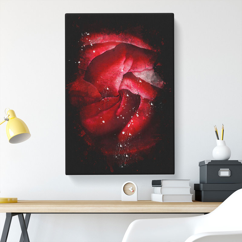 Petals of Red Flower - Wrapped Canvas, 50cm H x 35cm W x 3cm D