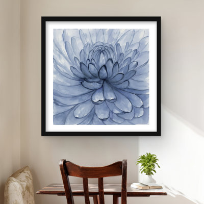 Blue Petals Flower Print - Framed Matted Home Decor Art