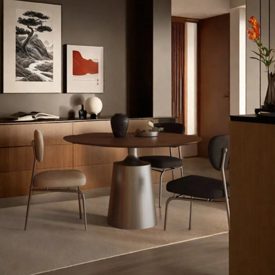 Small-sized round dining table