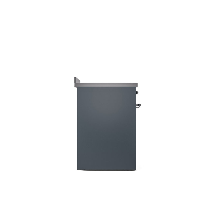ILVE Nostalgie II Series 30 inch Induction Range with 4 Induction Elements (Solid Door), Blue Gray/Chrome