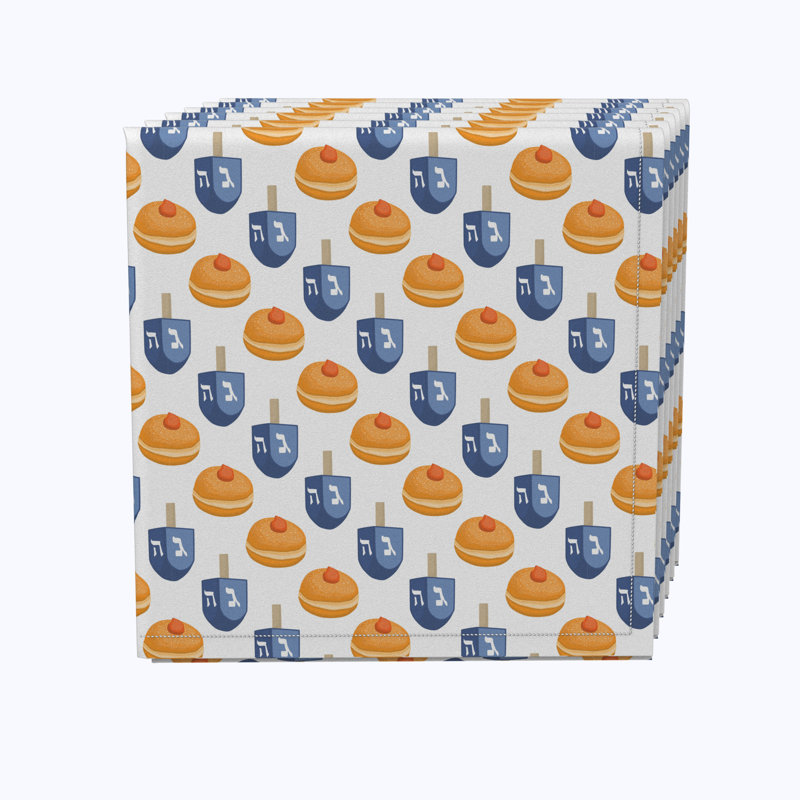 Polyester Geometric Square Napkin, Yummy Donuts and Sevivons