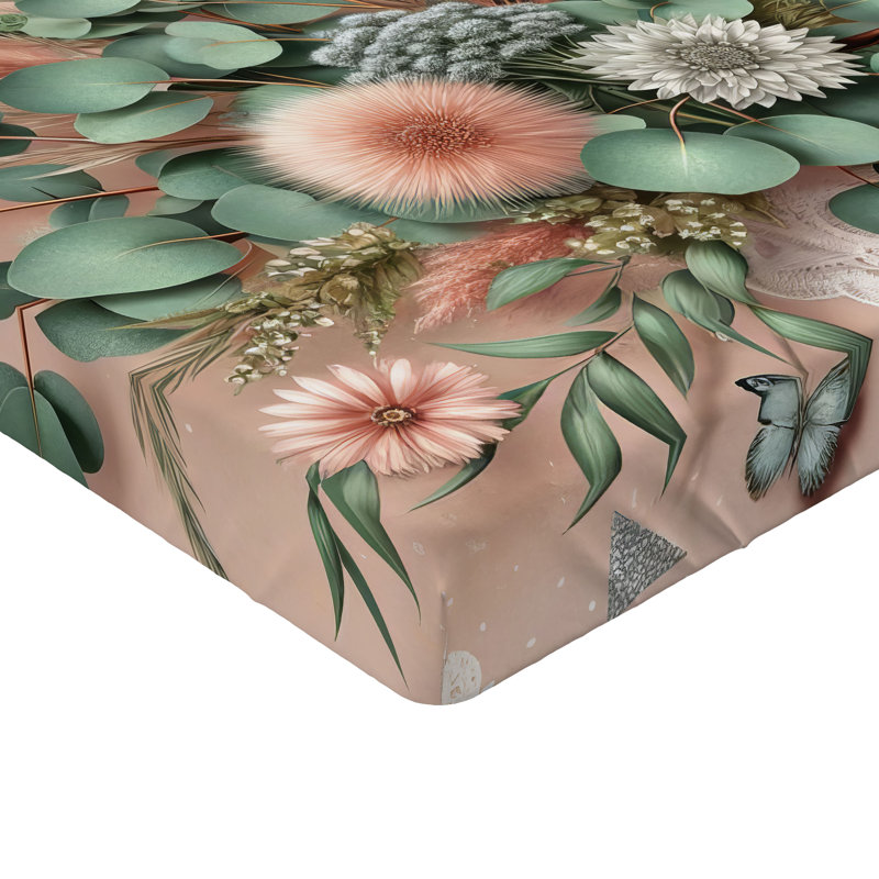 Microfiber Floral Fitted Sheet, Twin XL Fitted Sheet
