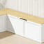 Banc de rangement en L avec compartiments relevables