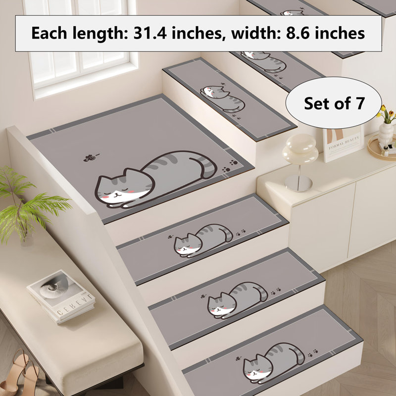 Tapis d'escalier auto-adhésif antidérapant pour usage intérieur