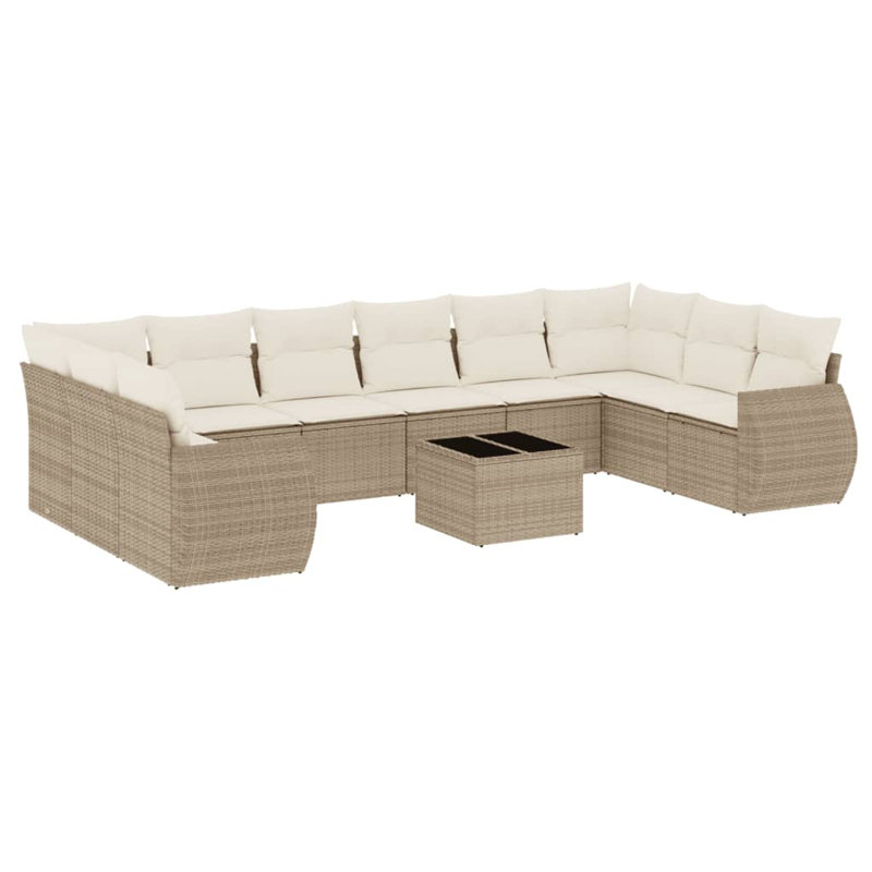 Vidaxl Garden Sofa Set Black And Cream