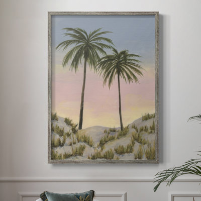 Sunrise Palms I, reproduction encadrée - bois massif