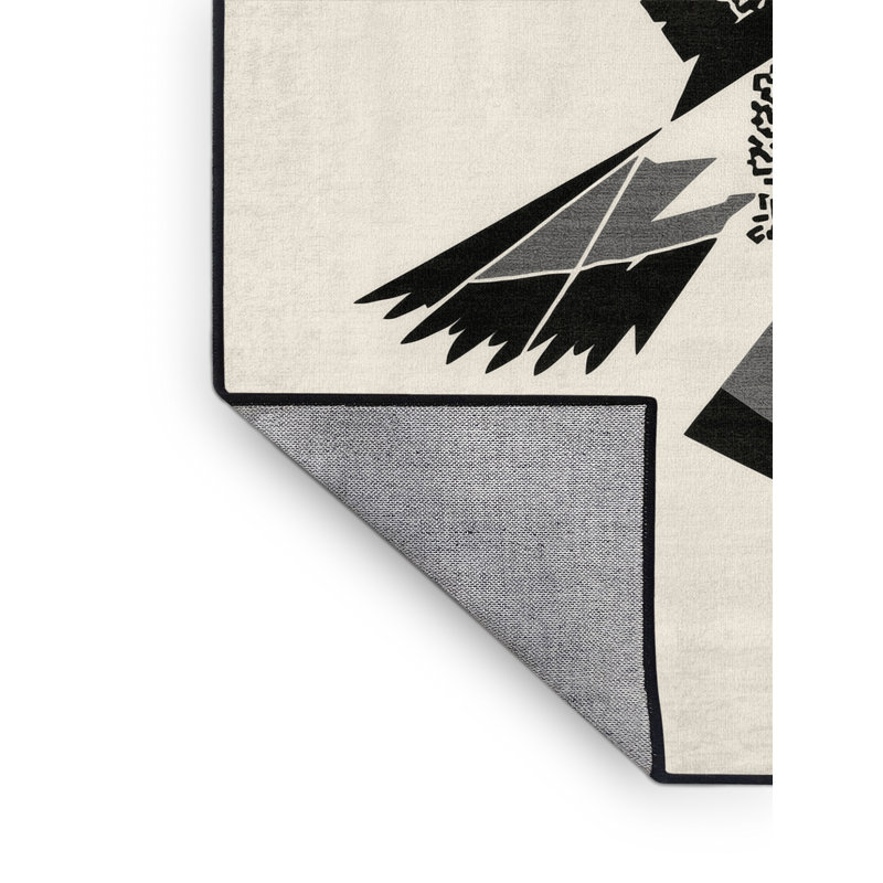 Tapis beige lavable à la machine Ozain Falcon, 2 x 5
