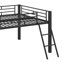 Lit de jeu Mid Loft avec bureau intégré et éclairage intégré, option pleine grandeur