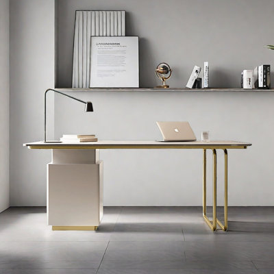 Bureau en pierre frittée avec tiroirs