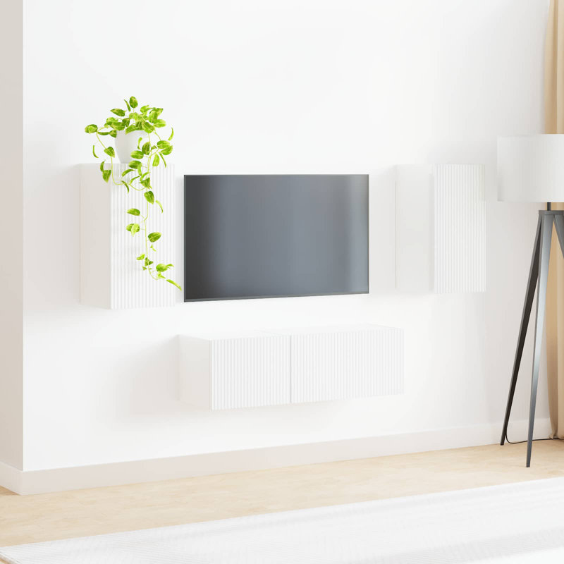 Unfinished Entertainment Centre for TVs up to 60", High Gloss White