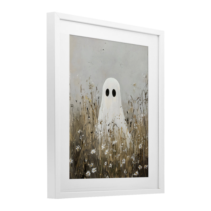 «Ghost In Field of Wildflowers», reproduction sous verre encadrée, design by Creative Studio, H 16 po x l 13 po