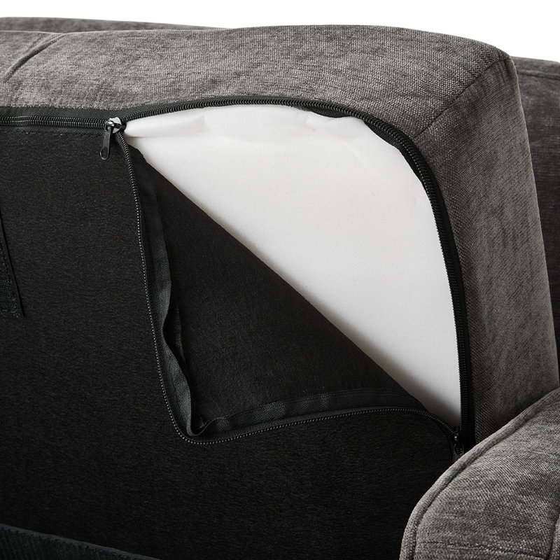 85cm Wide Tufted Chenille Armchair with Pillows