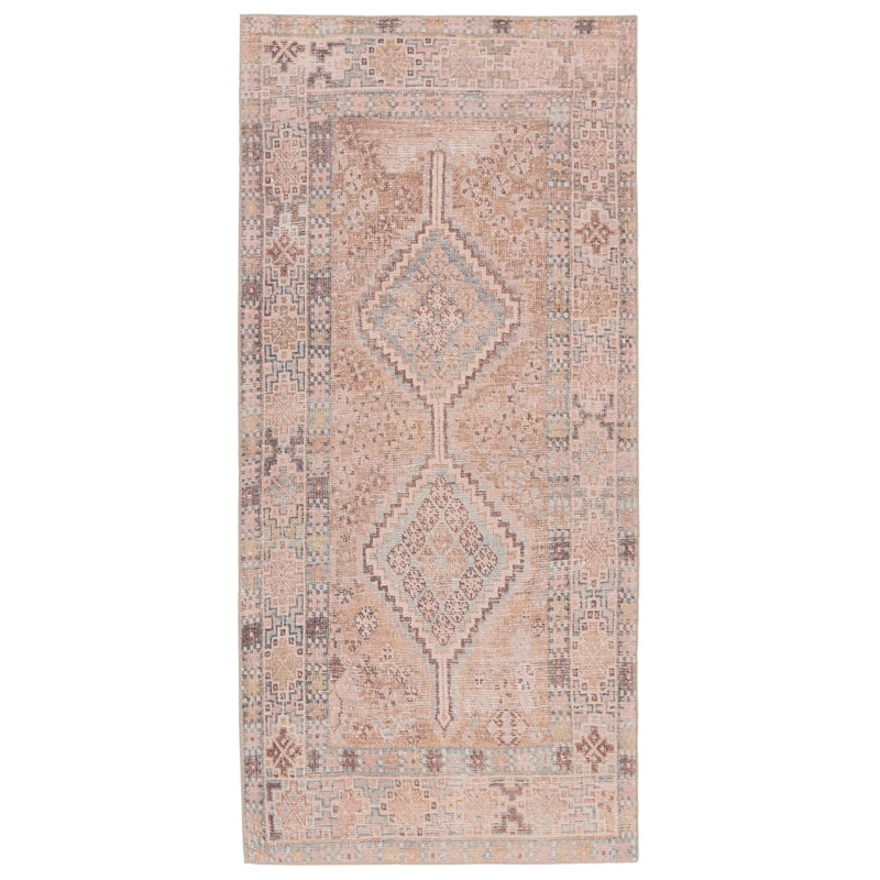 Tapis rose clair du sud-ouest lavable à la machine Causglen, Rectangle 3 pi 9 po x 6 pi