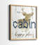 Happy Place Cabin - reproduction encadrée de qualité supérieure - prête à être accrochée - aucun clou requis - aucun clou requis-664458706-664458719