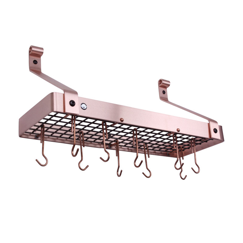 Handcrafted 24" Gourmet Bookshelf Wall Rack with 12 Hooks