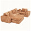 Canapé modulaire compressé en forme de L 107 po avec deux repose-pieds et coussins de salon Boucle-129380463