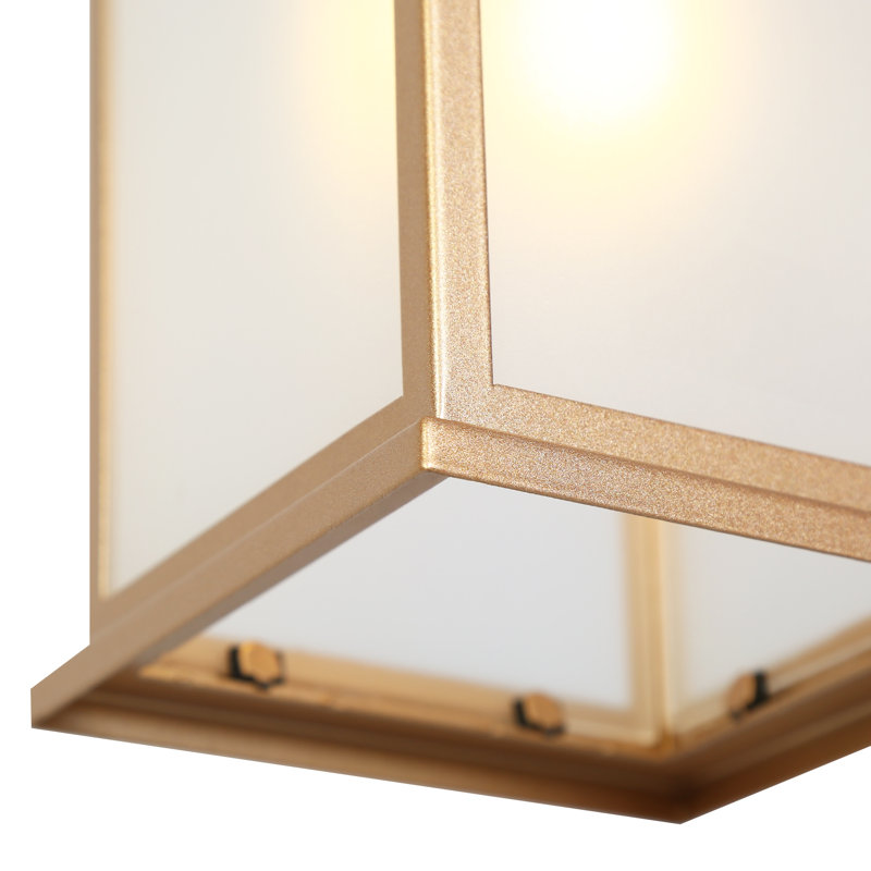 1-Light 14”H Gold Frosted Outdoor Hanging Lantern