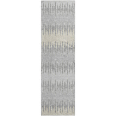 Premium Machine Washable Prisco Silver Rug