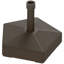 Base de parasol robuste remplissable avec mât vissé, PEHD brun riche, 22 x 22 x 14,2 pouces