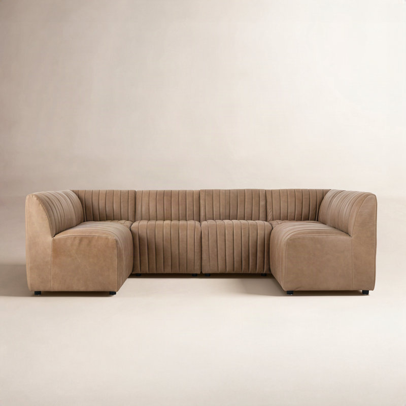 Augustine Dining Banquette U Shape -Palermo Drift, 31.5" H x 106" W x 66.5" D