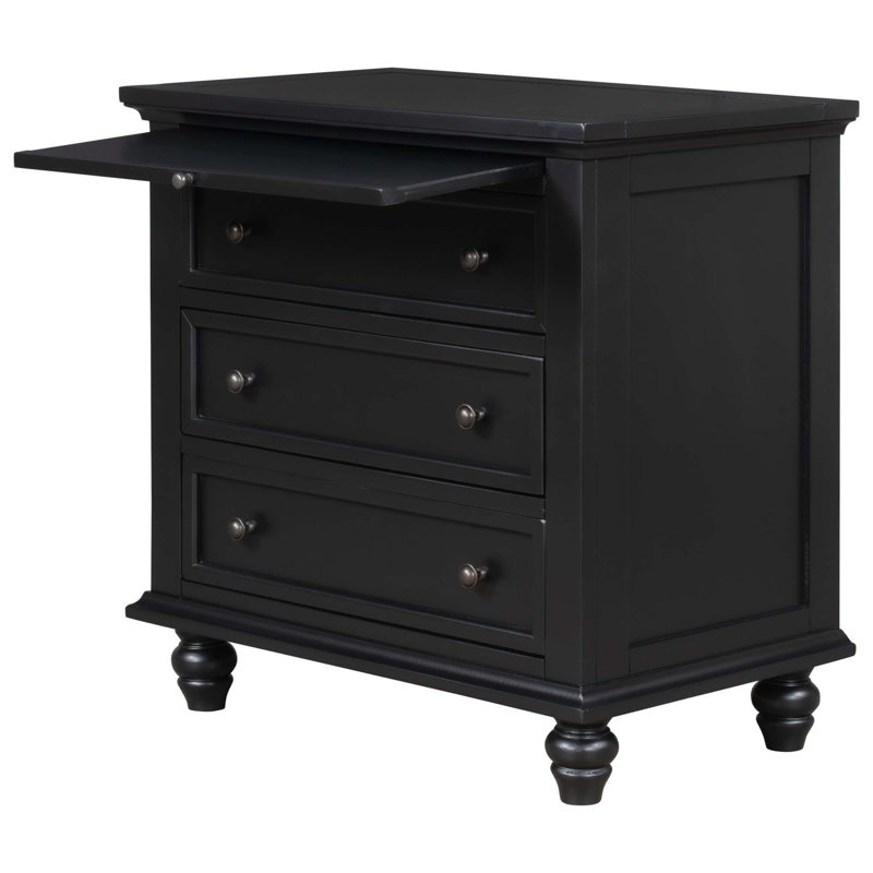 Darshon 3 - Drawer End Table, Black