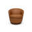 Genuine Italian Leather Swivel Barrel Accent Chair with Wood Base-1160651035