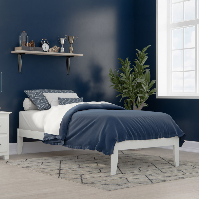 Javaunte Solid Wood Platform Standard Bed, Gray, Twin XL