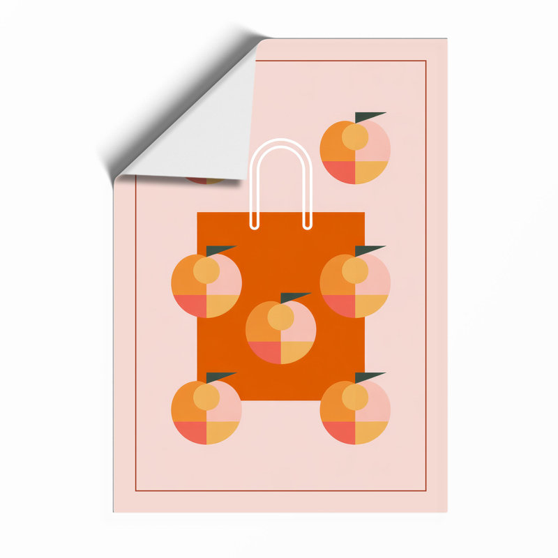 Bag And Peaches Modern - Print, Unframed, A1 - 84.1 x 59.4 cm