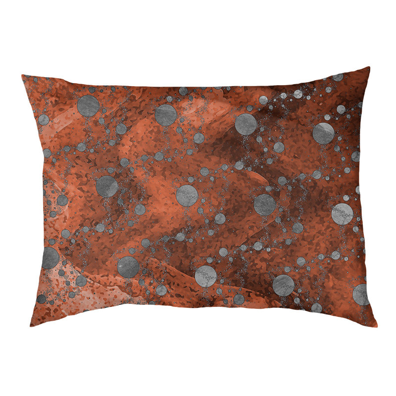 Coussin d'extérieur pour chien Byrge Planets Stars, Très grand (l 52 po x P 42 po x H 17 po), Orange et gris