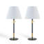 Ensemble de 2 lampes de table en métal 22 po H, lampe de chevet noire avec chaîne de traction pour le bureau de la chambre à coucher (ensemble de 2)-1688050625