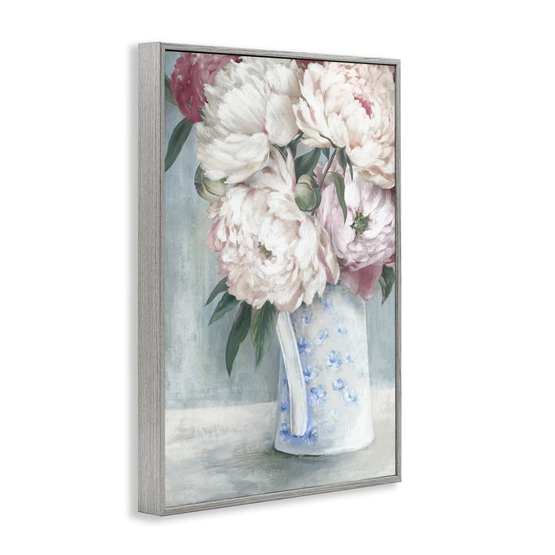  «Peony Blossom Vase», estampe numérique par Alex Black, H 30 po x l 20 po, Estampe numérique Farmhouse