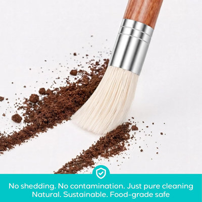CASABREWS Coffee Brush, Espresso Cleaning & Coffee Grinder Brush with Natural Bristles and Walnut Wood Handle for Brew Head, Portafilter & Shower Screen.
